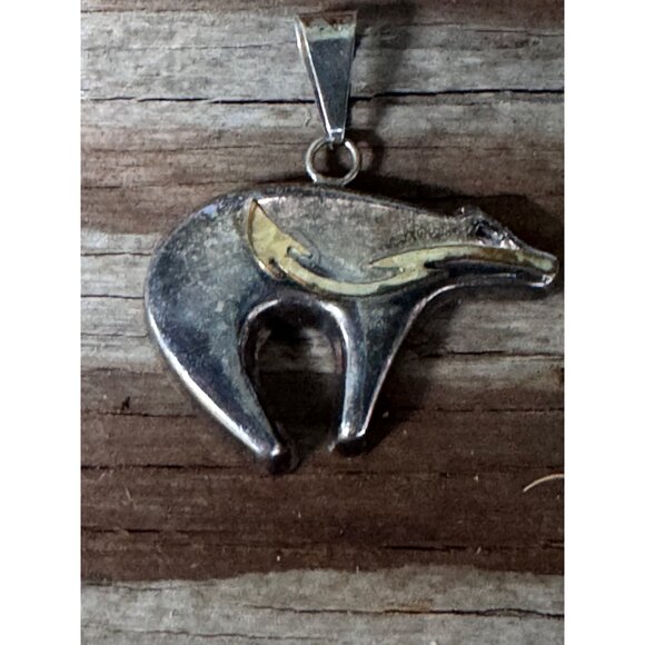 Native American Sterling Silver Bear Pendant 14.12g - Picture 2 of 8